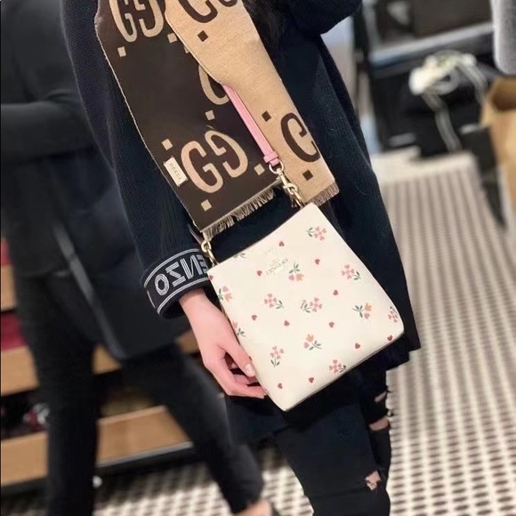 Coach Small Town Bucket Bag With Heart Petal Print - Picture 11 of 13